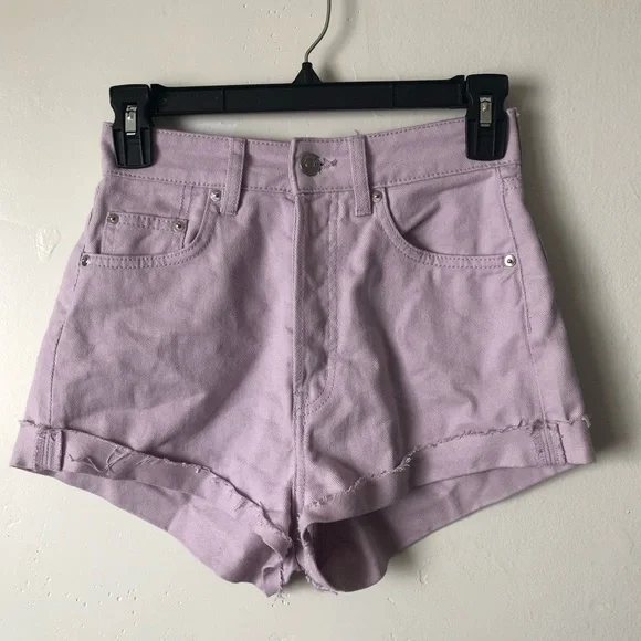 Divided Pink Shorts w/ Rolled Raw Hem - Picture 1 of 5